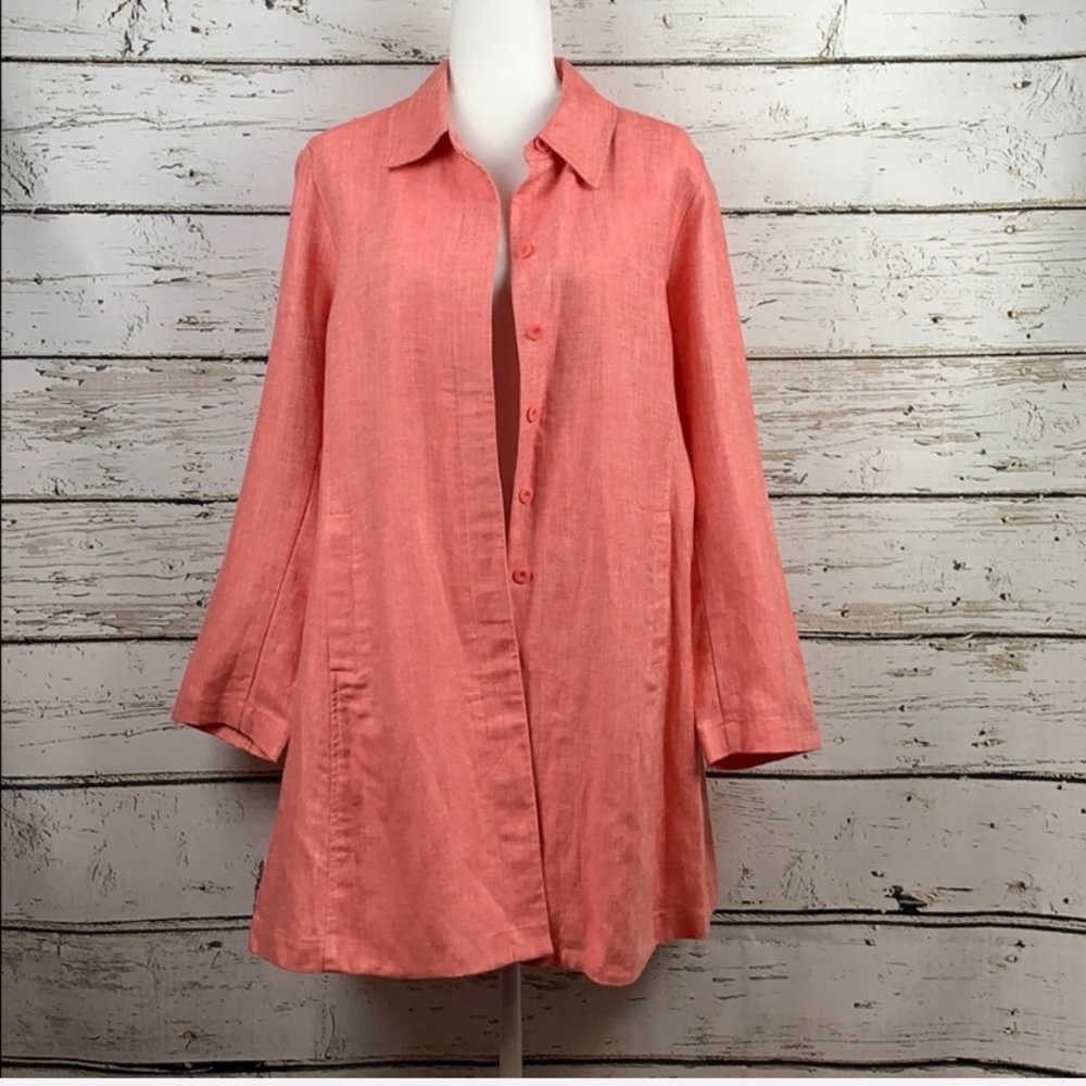EILEEN FISHER Long Linen Jacket